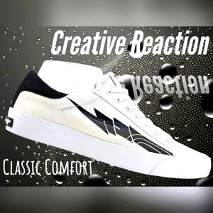NWOT Creative Reaction Zeus Shoes Women's Size 8.5 White Canvas Sneaker Lace-Up